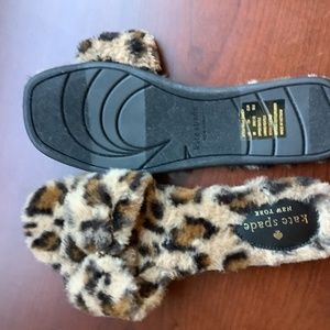 KATE SPADE faux fur Leopard print slipper slides NEW size 9